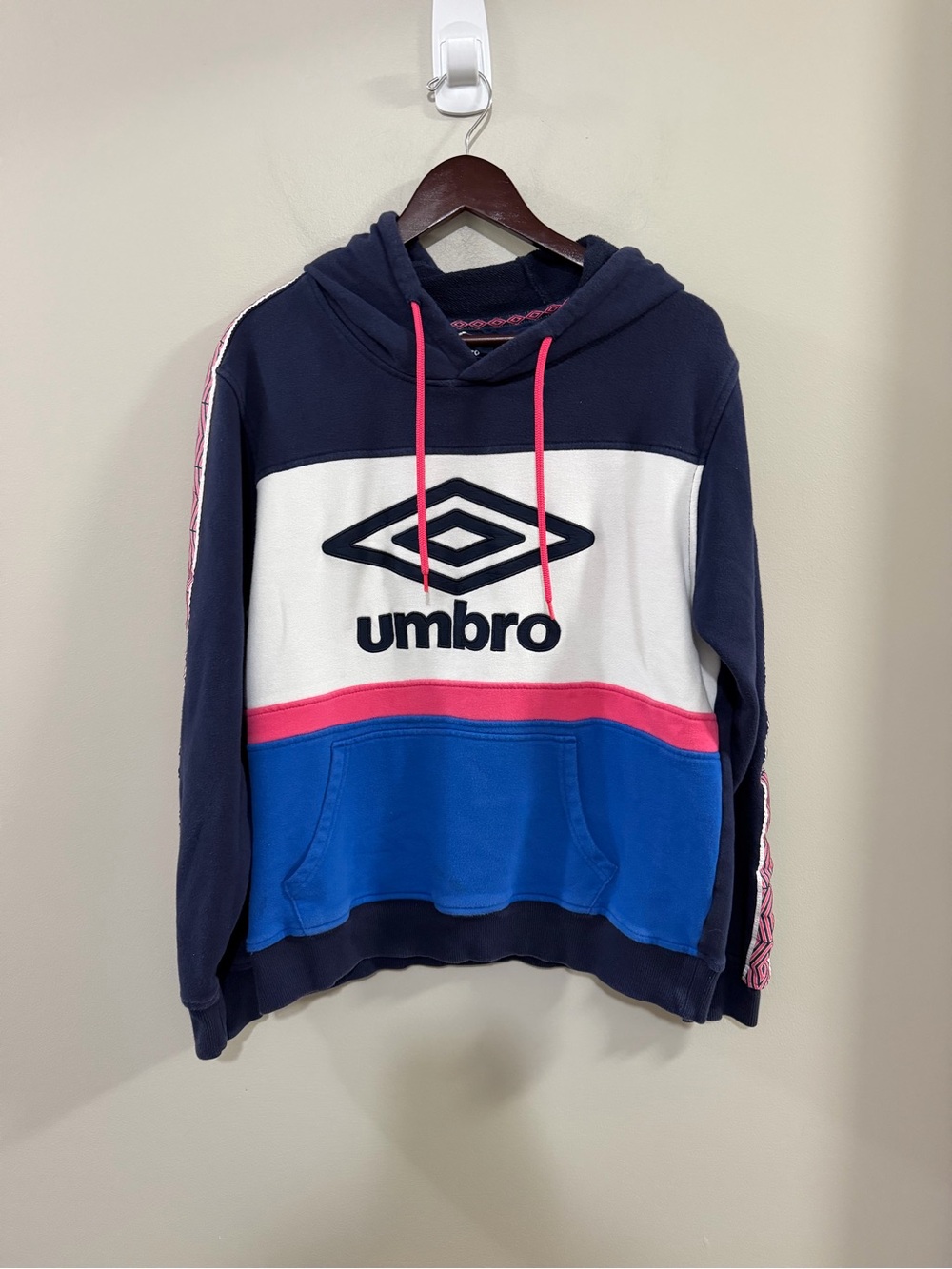 Umbrellas Colorblock Hoodie Sweater in Navy, White & Royal Blue
